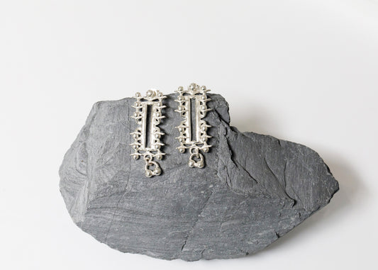 Bravais Lattice Sterling Earrings