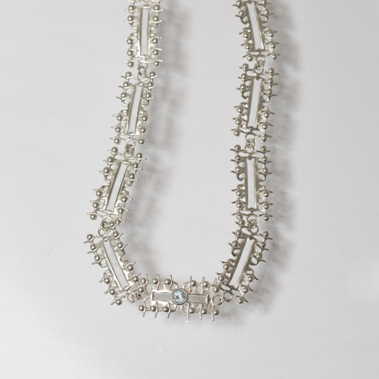 Bravais Lattice Sterling and Topaz Choker