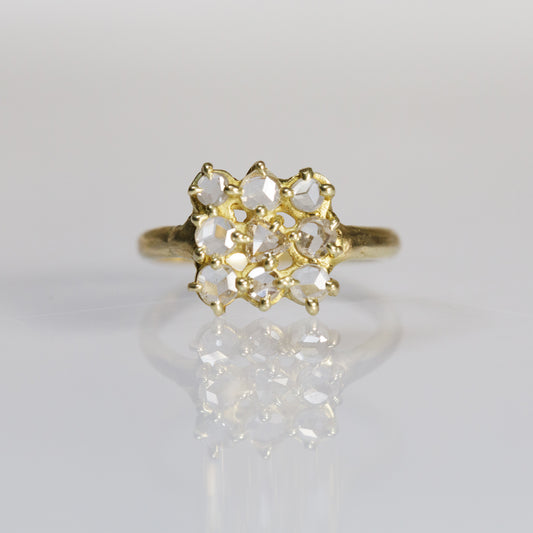 Atelier Narce OOAK 18K Gold & Rose 9 Rose Cut Diamond Ring
