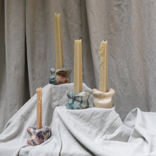 Concrete Cat Amorphus Candle Holder
