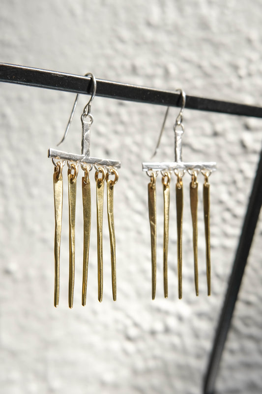 K/LLER Collection Sterling & Brass Chime Earrings