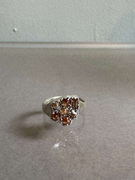 Atelier Narce Sterling Silver and Rusty Diamonds Ring