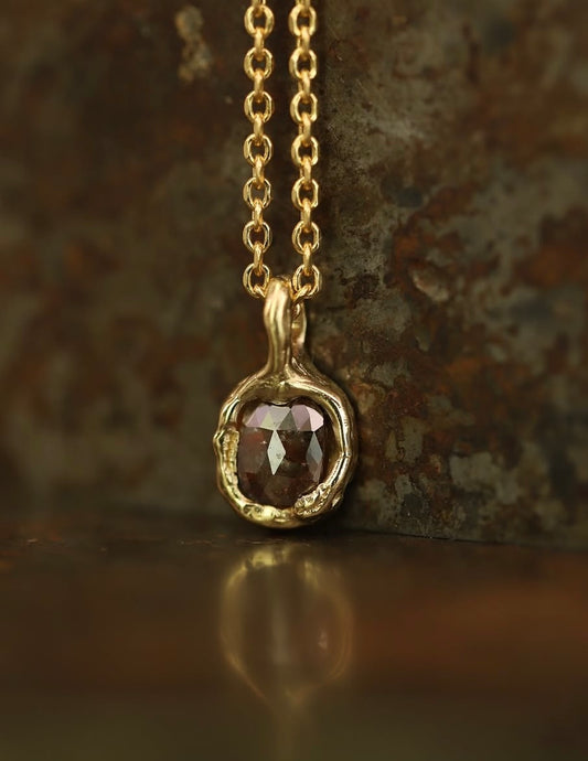 Ellis Mhairi Cameron 14K Gold & Rust Diamond Necklace