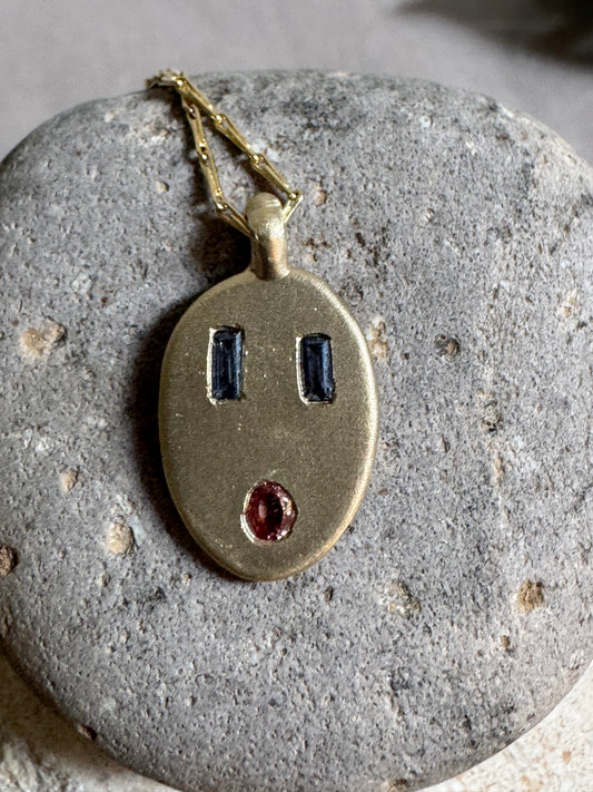 Fraser Hamilton Gold Mask Sapphire Pendant #3
