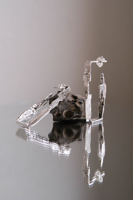K/LLER Collection Large Sterling Alata Hoop Earrings