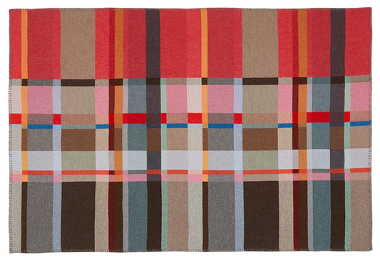 Wallace + Sewell Lasdun Merino Lambswool Block Throw (Red)
