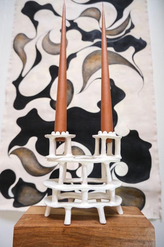 Oon Ceramic Double Taper Candle Holder