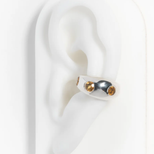 Faris Grosso Gem Ear Cuff Sterling Silver & Citrine