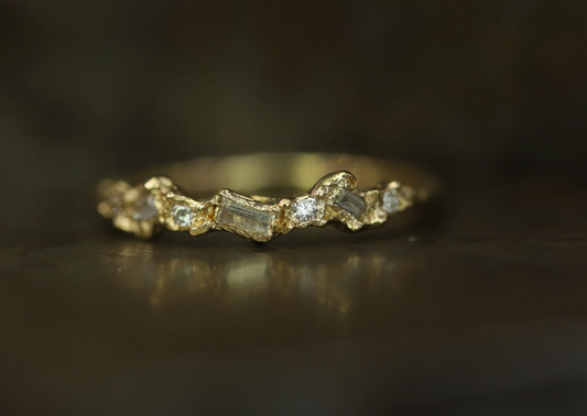 Ellis Mhairi Cameron Grey & Yellow Diamond Half Eternity Scatter Ring