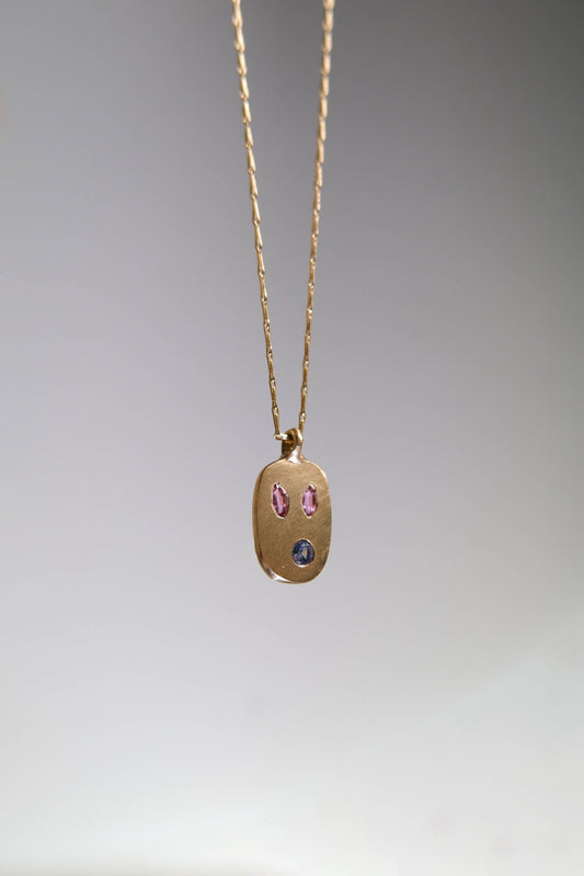 Fraser Hamilton Gold Mask Sapphire Pendant #1