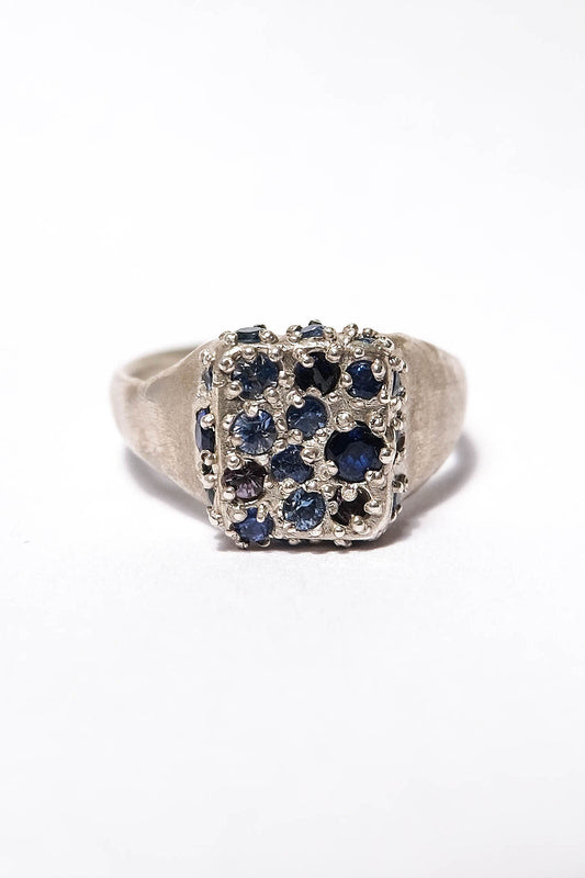 Atelier Narce Sterling and Sapphire Signet Ring