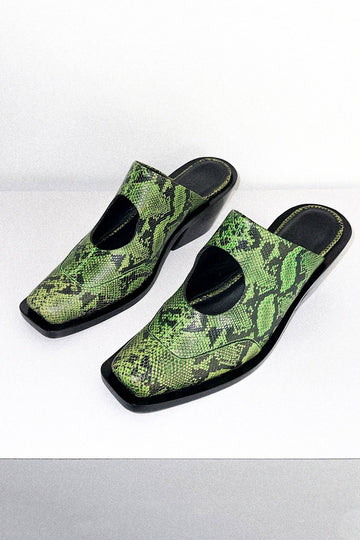 Kkco Circle Mule in Green Snake