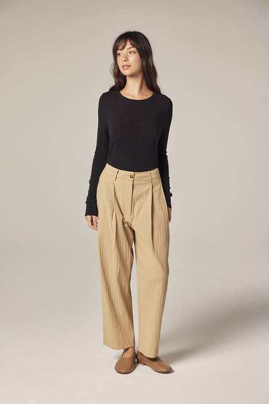 Amente Deep Rich Brown Wool blend lightweight knit top