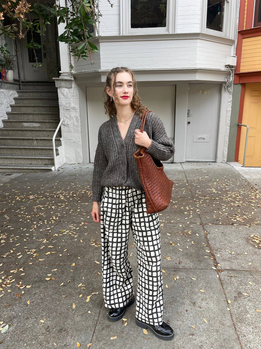 Happy French Gang Omar Black Grid Pants