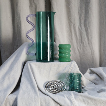Sophie Lou Jacobsen Silver Cast Aluminum Spiral Coaster set of 4