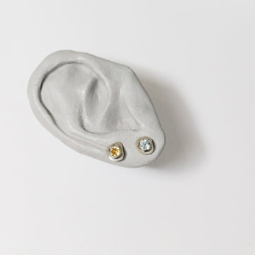 Faris Kira Single Stud Sterling Silver & Topaz
