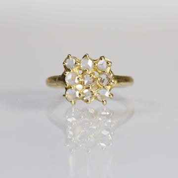 Atelier Narce OOAK 18K Gold & Rose 9 Rose Cut Diamond Ring
