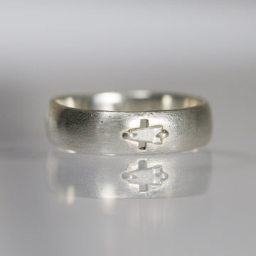 Atelier Narce OOAK Sterling & Diamond Baguette Stitch Ring