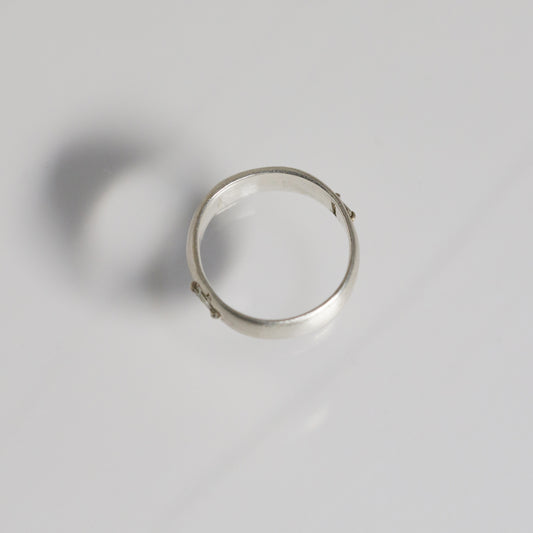 Atelier Narce OOAK Sterling & Diamond Baguette Stitch Ring