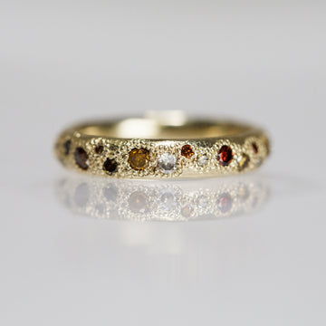 Ellis Mhairi Cameron 4mm Cognac & Champaign Diamond Scatter Band