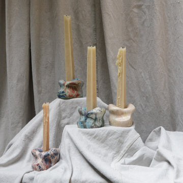 Concrete Cat Amorphus Candle Holder