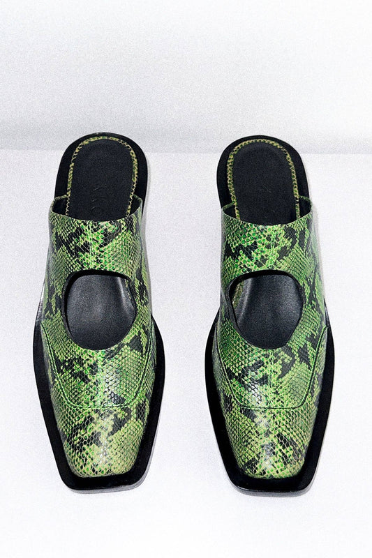Kkco Circle Mule in Green Snake