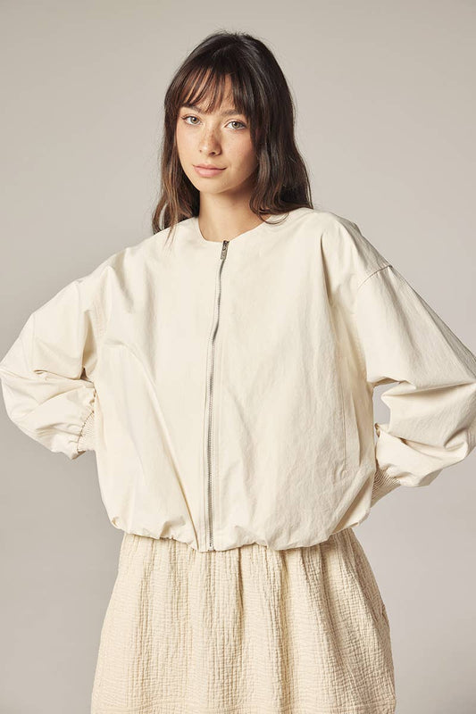 Amente Smoked sleeve zip up jacket