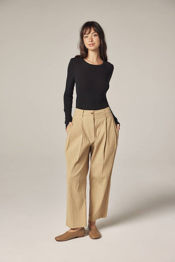Amente Deep Rich Brown Wool blend lightweight knit top