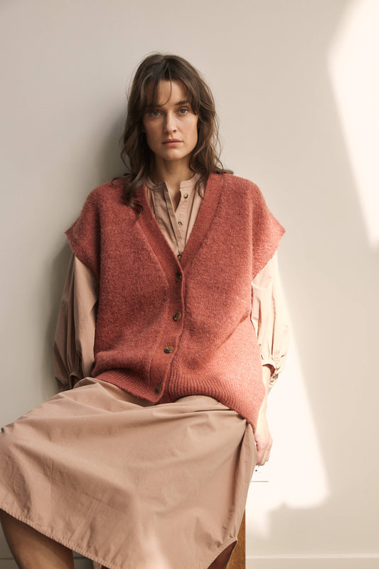 Amente Alpaca wool blend button-down sweater vest