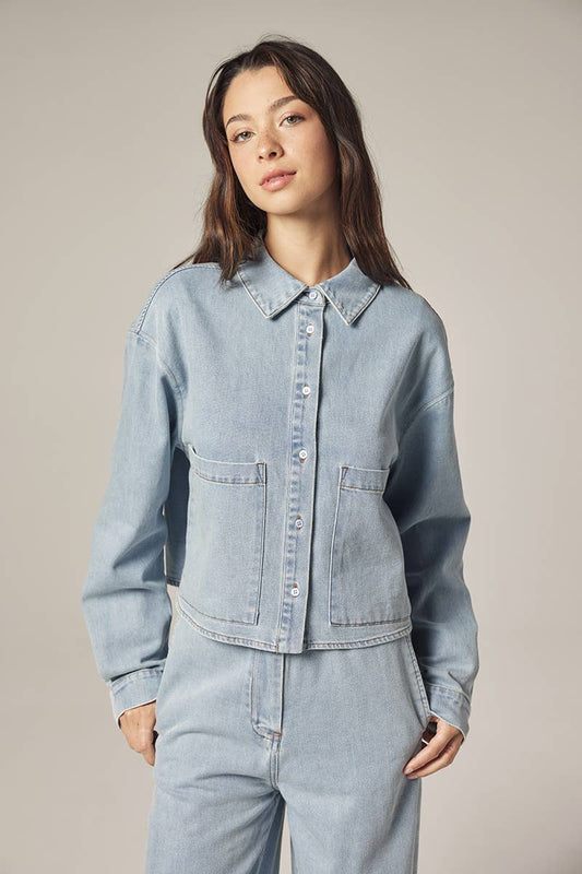 Amente Short denim shirt