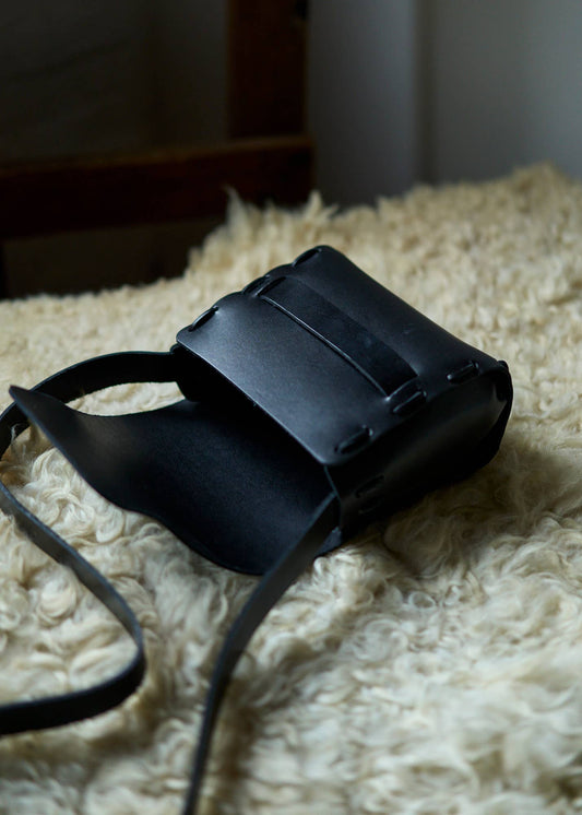 Forestbound Leather Saddle Bag in Black