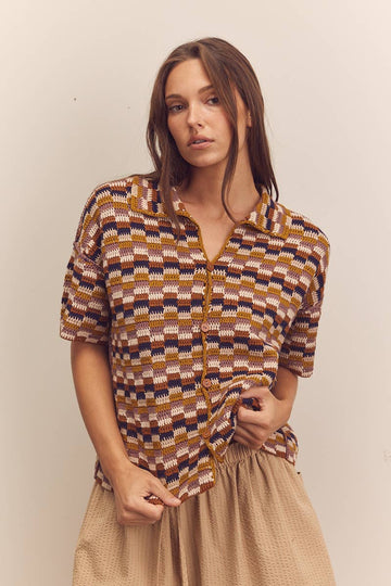 Amente Hand made button down cotton sweater