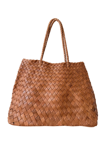 Happy French Gang Kaveri Black Leather Bag Tan