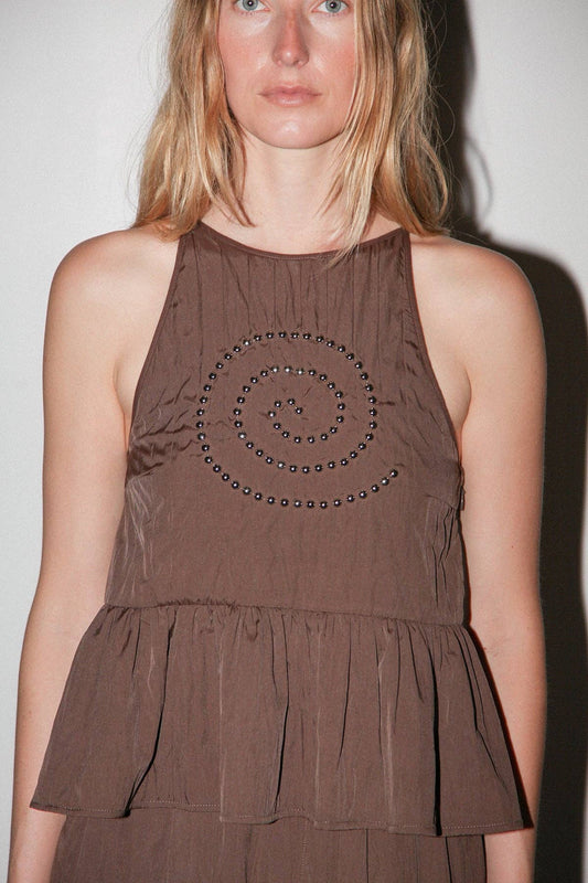 KKco Spiral Punch Top in Mud