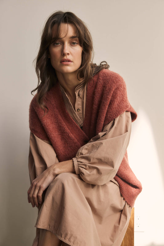 Amente Alpaca wool blend button-down sweater vest