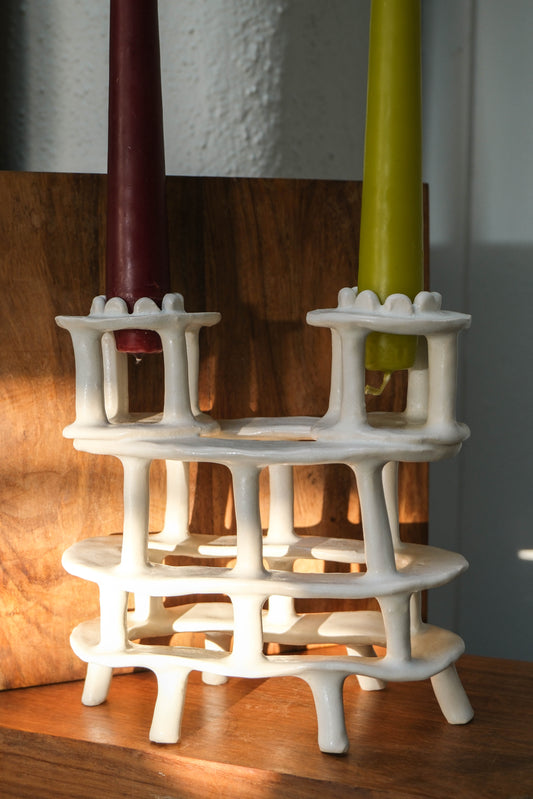 Oon Ceramic Double Taper Candle Holder