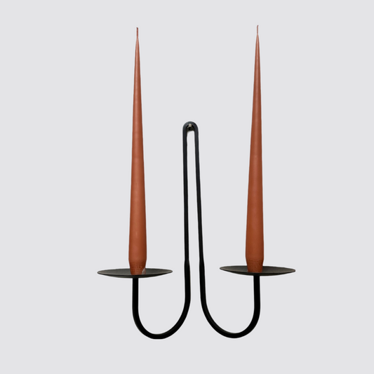 Fredricks & Mae Double Arm Iron Wall Candle Holder