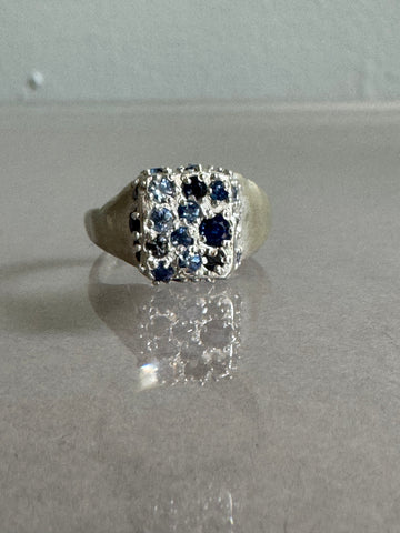 Atelier Narce Sterling and Sapphire Signet Ring