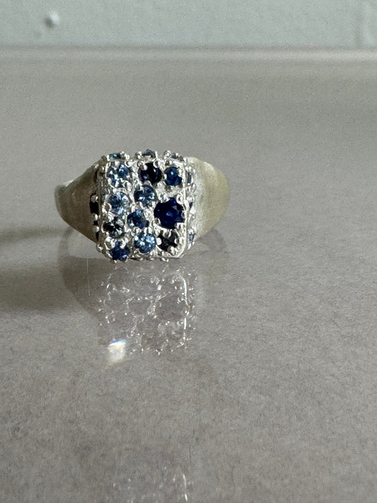 Atelier Narce Sterling and Sapphire Signet Ring