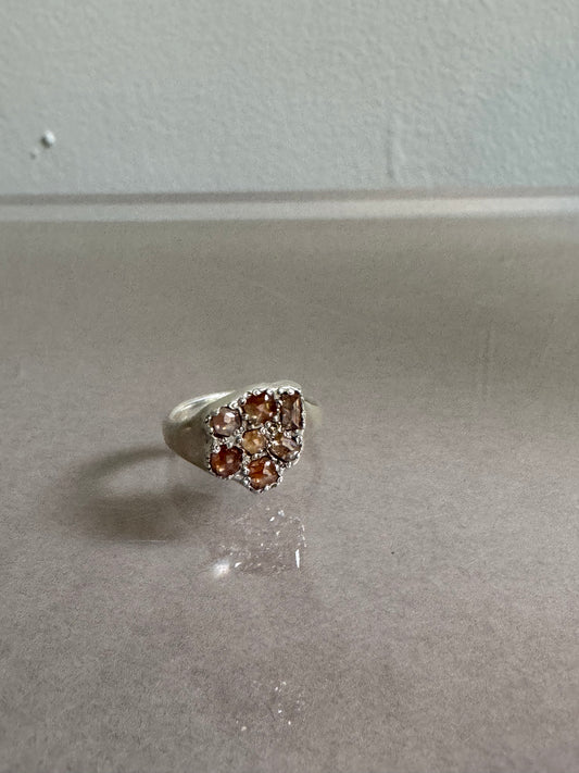 Atelier Narce Sterling Silver and Rusty Diamonds Ring