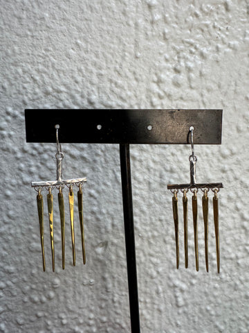 K/LLER Collection Sterling & Brass Chime Earrings