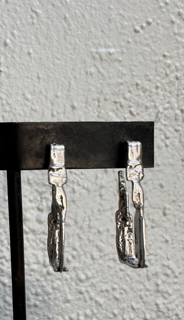 K/LLER Collection Large Sterling Alata Hoop Earrings