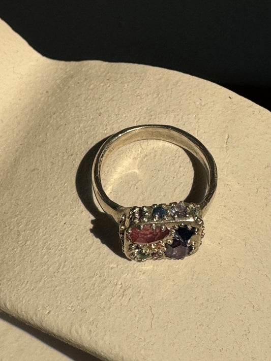 Atelier Narce Sterling Silver with Colorful Sapphires Ring
