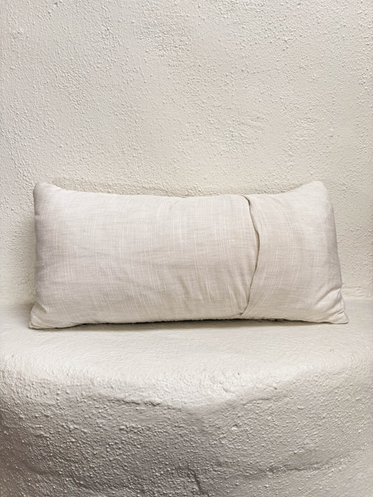 Jess Feury Handwoven Colorblock Pillow- White/Multicolor
