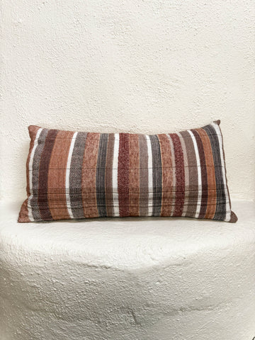 Jess Feury Handwoven Stripe Pillow- Topaz / Iron