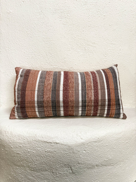 Jess Feury Handwoven Stripe Pillow- Topaz / Iron