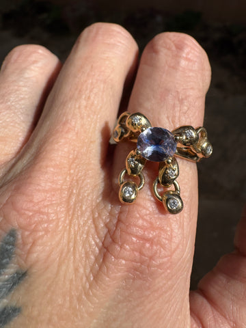 Bravais Lattice 14k Lavender Sapphire & Diamond Ring no. 250823