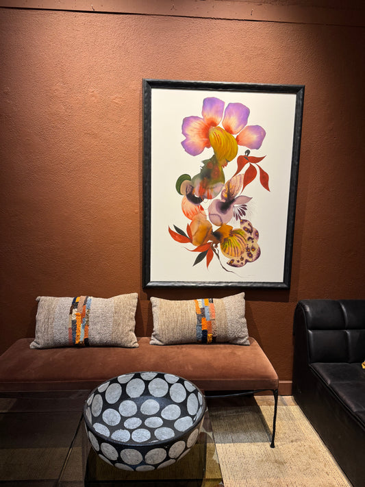 Jess Feury Handwoven Color block Pillow - Browns, Rust, Neutral, Blues