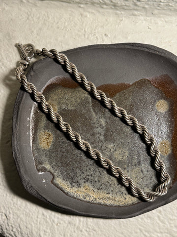 Vintage Heavy Sterling Silver Rope Necklace