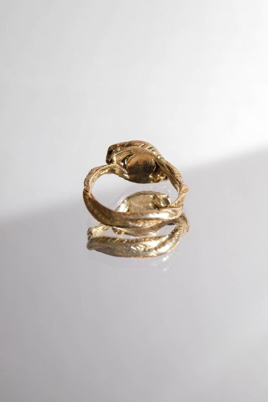 Gold and Diamond Snake Ring